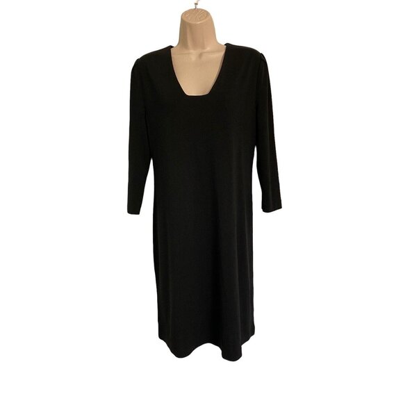 Boston Proper Size Medium Black Heavy Non Wrinkle Dress Stretch Polyester Blend - Picture 3 of 6